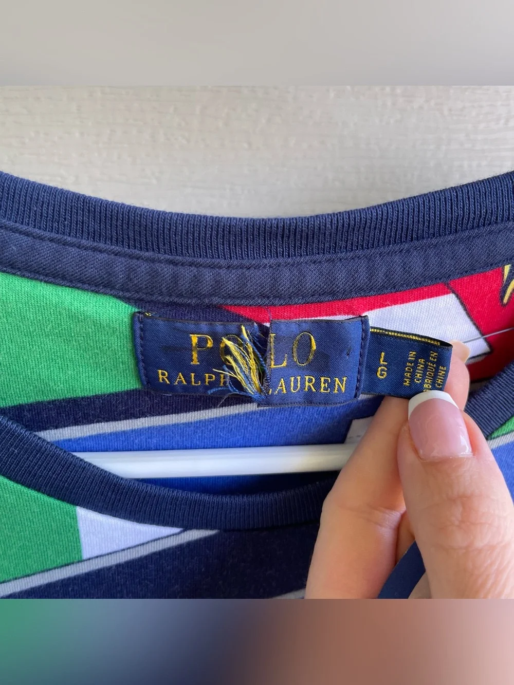 POLO RALPH LAUREN Flags RLYC Regatta Yacht Club Colorful Print T-Shirt Large